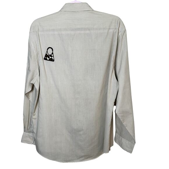 Vintage MILI DESIGNS | Long Sleeve Cream Pinstripe Blouse - Size Large - Picture 3 of 3